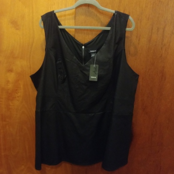 torrid Tops - NWT Size 4 Torrid Faux Leather Peplum Tank